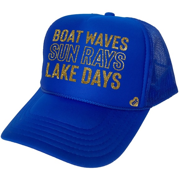 Mother Trucker Accessories - Mother Trucker Boat Waves Sun Rays Lake Days Hat